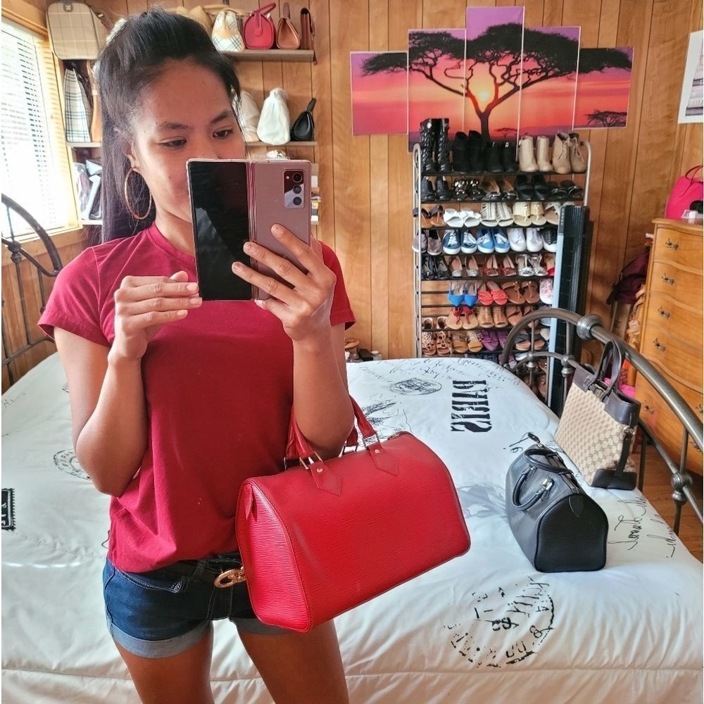 𝅺Louis Vuitton Speedy Epi 25 Red